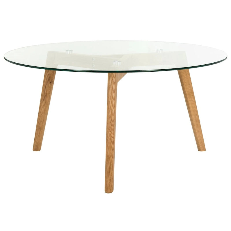 Table basse ronde en verre style milieu de siècle Rachelle SAFAVIEH - 35,4 x 35,4 x 17,7 - 35Px35Px18H