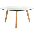 Table basse ronde en verre style milieu de siècle Rachelle SAFAVIEH - 35,4 x 35,4 x 17,7 - 35Px35Px18H