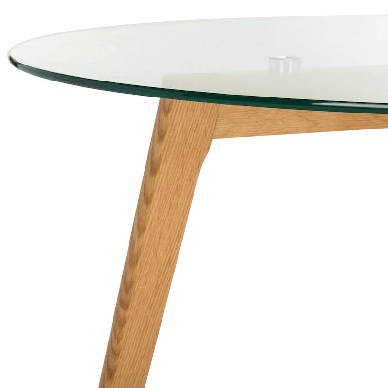 Table basse ronde en verre style milieu de siècle Rachelle SAFAVIEH - 35,4 x 35,4 x 17,7 - 35Px35Px18H
