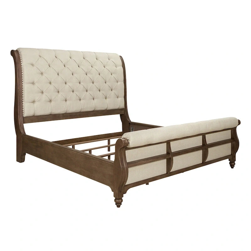 Ensemble de chambre à coucher Americana Farmhouse avec lit traîneau, commode et miroir