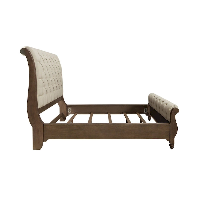 Ensemble de chambre à coucher Americana Farmhouse avec lit traîneau, commode et miroir