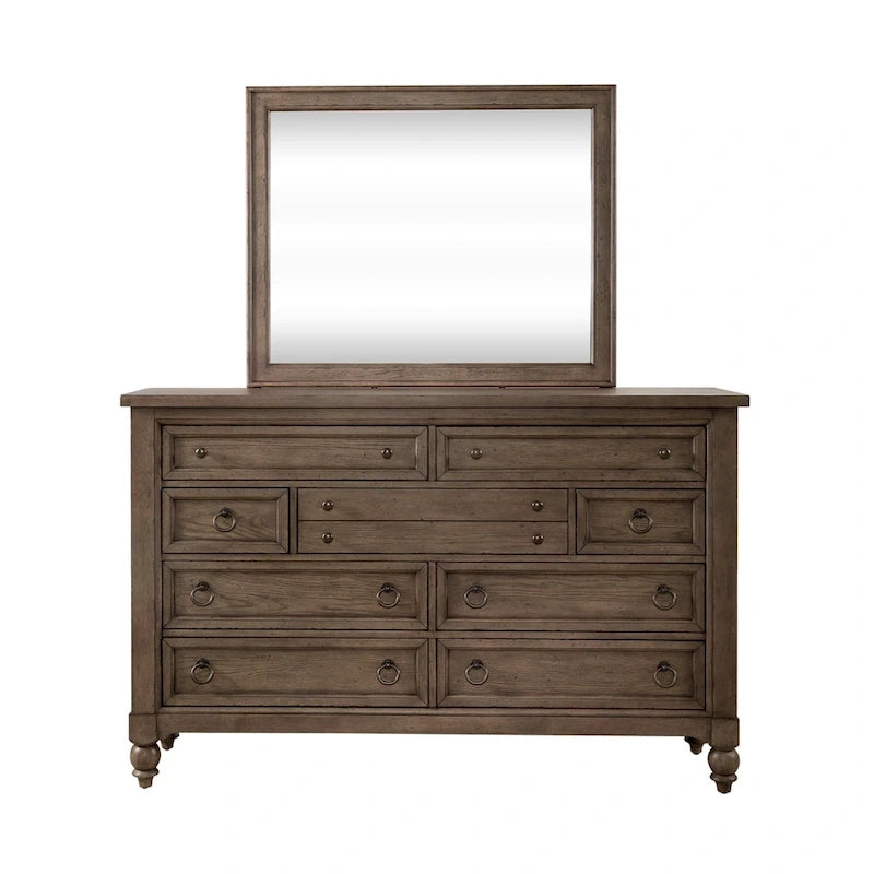 Ensemble de chambre à coucher Americana Farmhouse avec lit traîneau, commode et miroir
