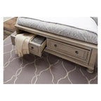 Ensemble de chambre Donald 3 pièces moderne gris avec lit traîneau plateforme et rangement