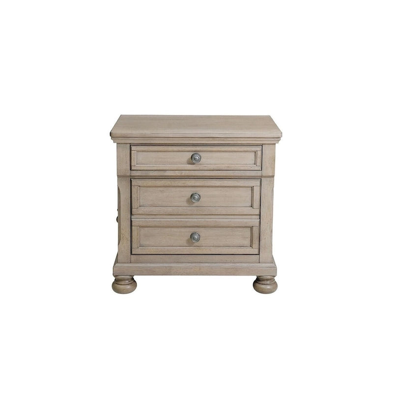 Ensemble de chambre Donald 3 pièces moderne gris avec lit traîneau plateforme et rangement