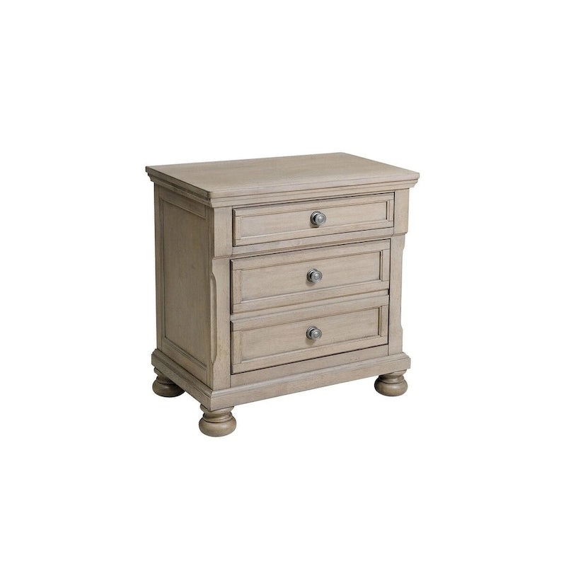 Ensemble de chambre Donald 3 pièces moderne gris avec lit traîneau plateforme et rangement