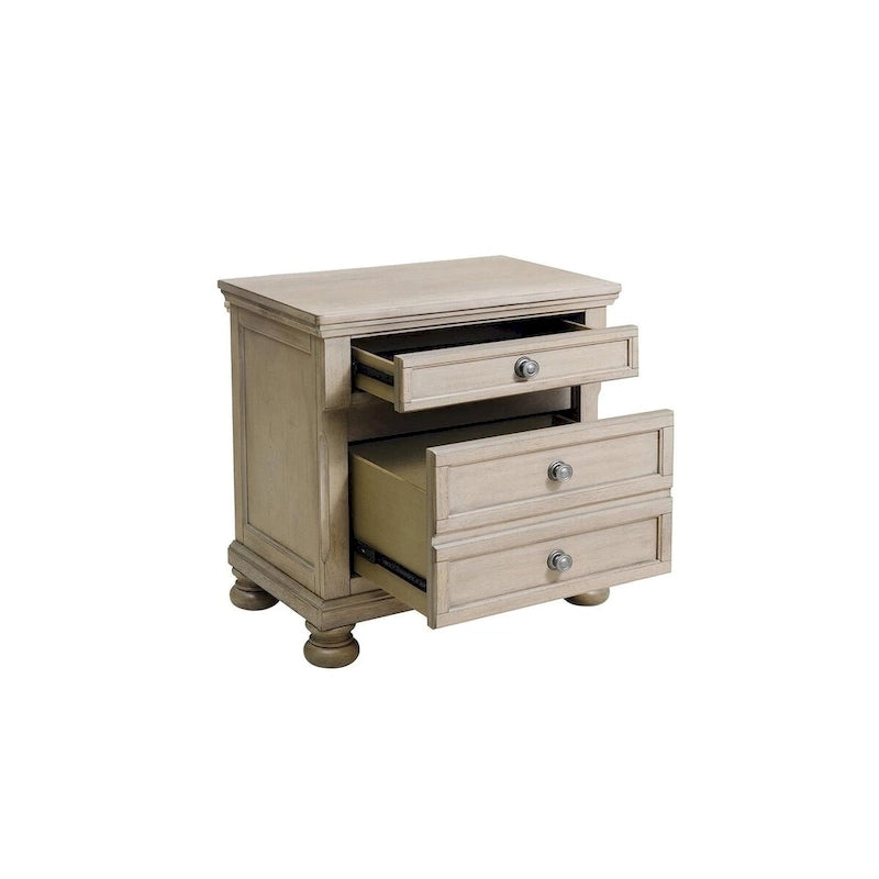 Ensemble de chambre Donald 3 pièces moderne gris avec lit traîneau plateforme et rangement