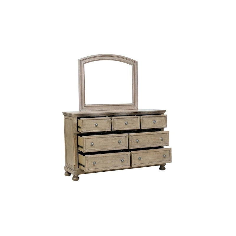 Ensemble de chambre Donald 3 pièces moderne gris avec lit traîneau plateforme et rangement