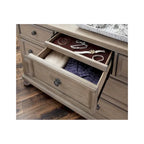 Ensemble de chambre Donald 3 pièces moderne gris avec lit traîneau plateforme et rangement