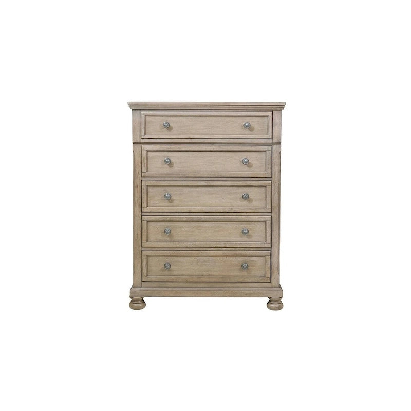 Ensemble de chambre Donald 3 pièces moderne gris avec lit traîneau plateforme et rangement