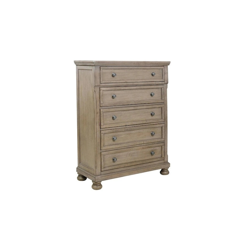 Ensemble de chambre Donald 3 pièces moderne gris avec lit traîneau plateforme et rangement