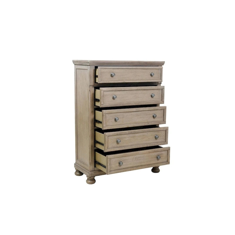 Ensemble de chambre Donald 3 pièces moderne gris avec lit traîneau plateforme et rangement