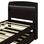 Lit plateforme Twin XL avec rangement et tête de lit LED, station de charge, lit gigogne simple et 2 tiroirs