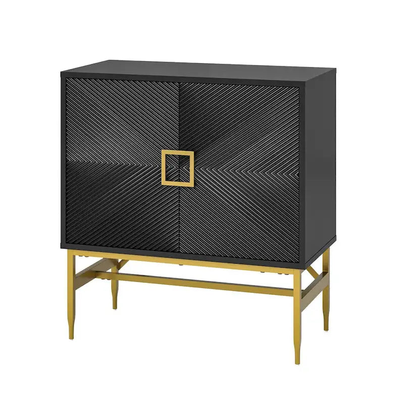 Meuble d'appoint moderne à 2 portes de 86 cm de haut avec étagères réglables, rangement garde-manger