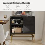 Meuble d'appoint moderne à 2 portes de 86 cm de haut avec étagères réglables, rangement garde-manger