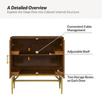 Meuble d'appoint moderne à 2 portes de 86 cm de haut avec étagères réglables, rangement garde-manger
