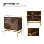 Meuble d'appoint moderne à 2 portes de 86 cm de haut avec étagères réglables, rangement garde-manger