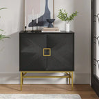 Meuble d'appoint moderne à 2 portes de 86 cm de haut avec étagères réglables, rangement garde-manger