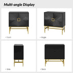 Meuble d'appoint moderne à 2 portes de 86 cm de haut avec étagères réglables, rangement garde-manger