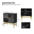 Meuble d'appoint moderne à 2 portes de 86 cm de haut avec étagères réglables, rangement garde-manger