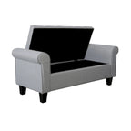 Banc de rangement capitonné en tissu avec couvercle rabattable, Siège de couloir rembourré