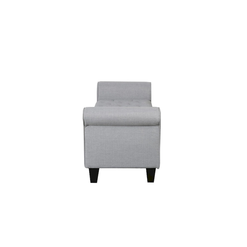 Banc de rangement capitonné en tissu avec couvercle rabattable, Siège de couloir rembourré