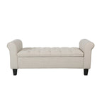 Banc de rangement capitonné en tissu avec couvercle rabattable, Siège de couloir rembourré