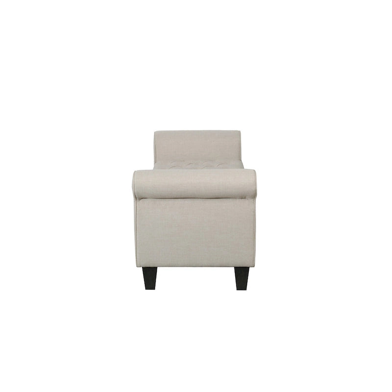Banc de rangement capitonné en tissu avec couvercle rabattable, Siège de couloir rembourré