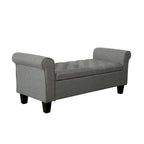 Banc de rangement capitonné en tissu avec couvercle rabattable, Siège de couloir rembourré