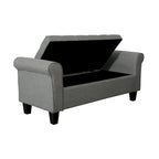 Banc de rangement capitonné en tissu avec couvercle rabattable, Siège de couloir rembourré