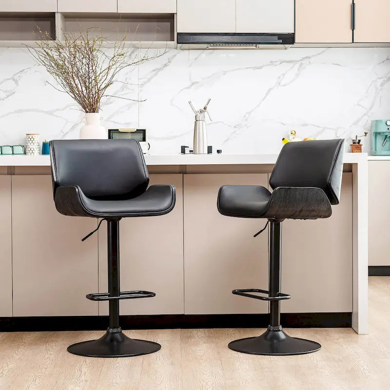 Ensemble de 3 tabourets de bar pivotants réglables en similicuir et table de pub