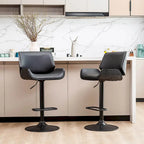 Ensemble de 3 tabourets de bar pivotants réglables en similicuir et table de pub