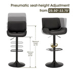 Ensemble de 3 tabourets de bar pivotants réglables en similicuir et table de pub