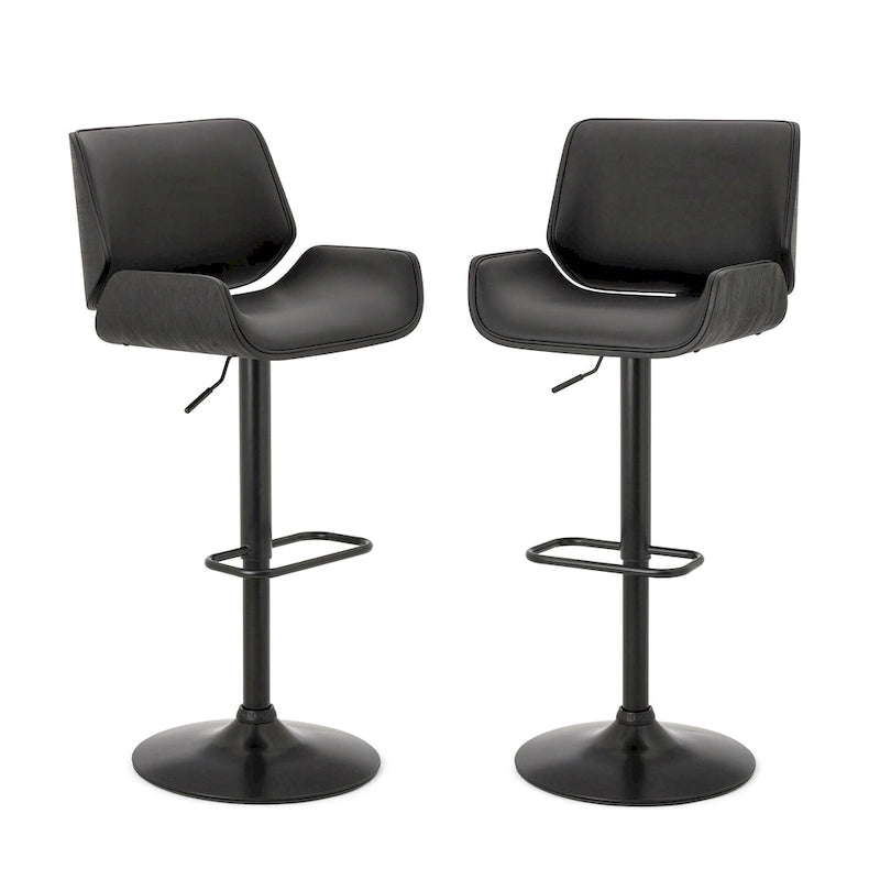 Ensemble de 3 tabourets de bar pivotants réglables en similicuir et table de pub
