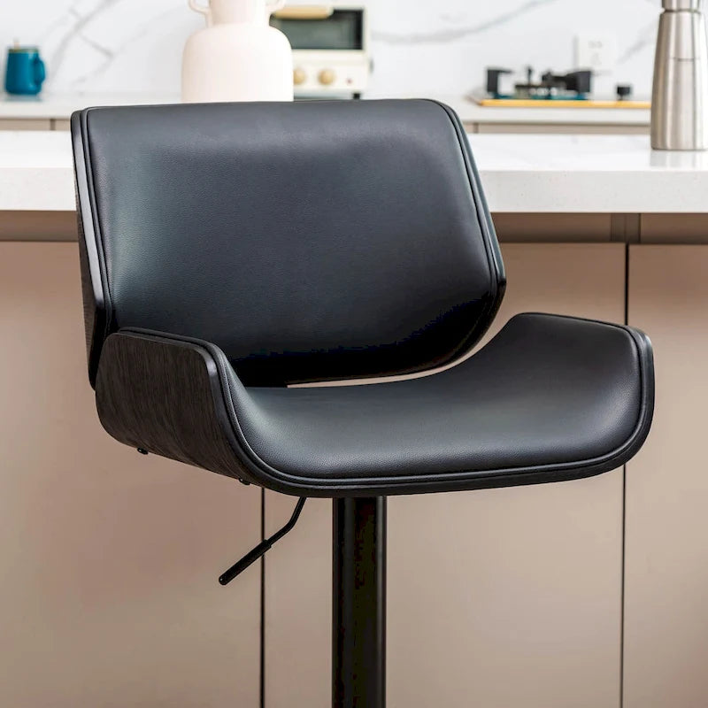 Ensemble de 3 tabourets de bar pivotants réglables en similicuir et table de pub