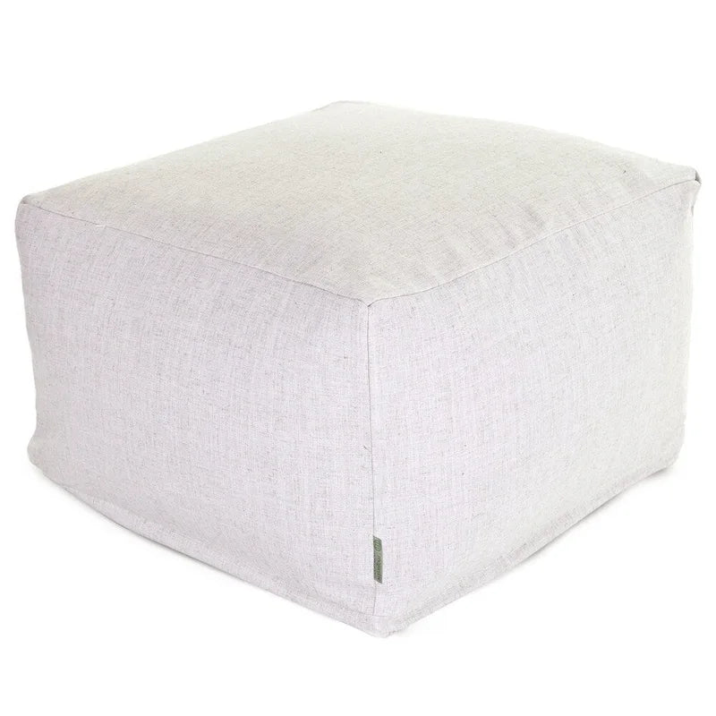Pouf ottoman carré d'intérieur, mélange polyester/lin, 27"L x 27"l x 17"H