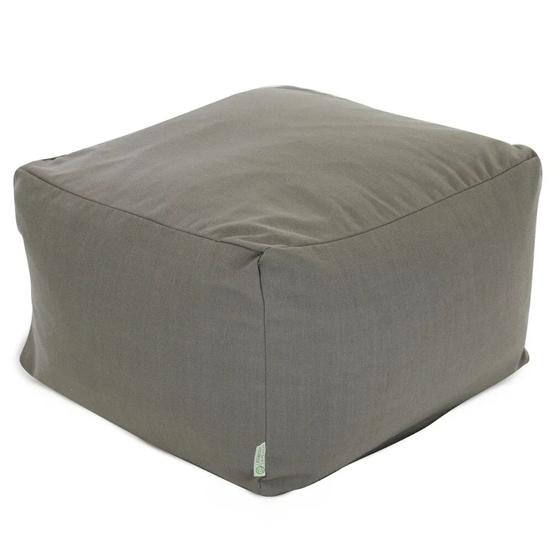 Pouf ottoman carré d'intérieur, mélange polyester/lin, 27"L x 27"l x 17"H