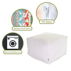 Pouf ottoman carré d'intérieur, mélange polyester/lin, 27"L x 27"l x 17"H