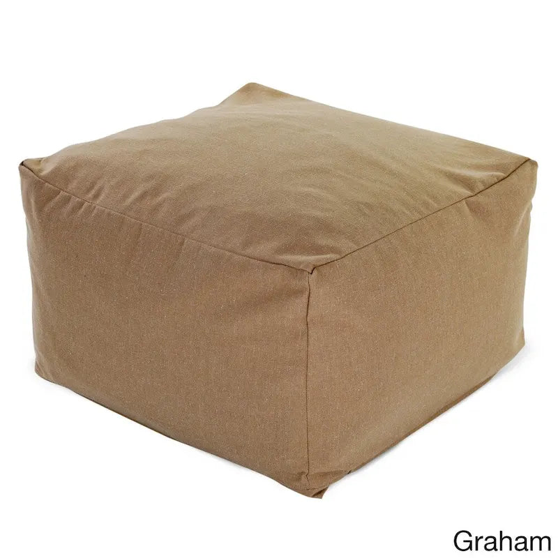 Pouf ottoman carré d'intérieur, mélange polyester/lin, 27"L x 27"l x 17"H