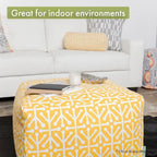 Pouf ottoman carré d'intérieur, mélange polyester/lin, 27"L x 27"l x 17"H
