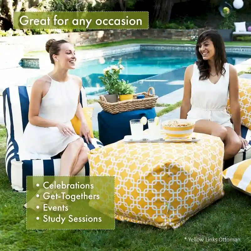Pouf ottoman carré d'intérieur, mélange polyester/lin, 27"L x 27"l x 17"H