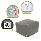 Pouf ottoman carré d'intérieur, mélange polyester/lin, 27"L x 27"l x 17"H