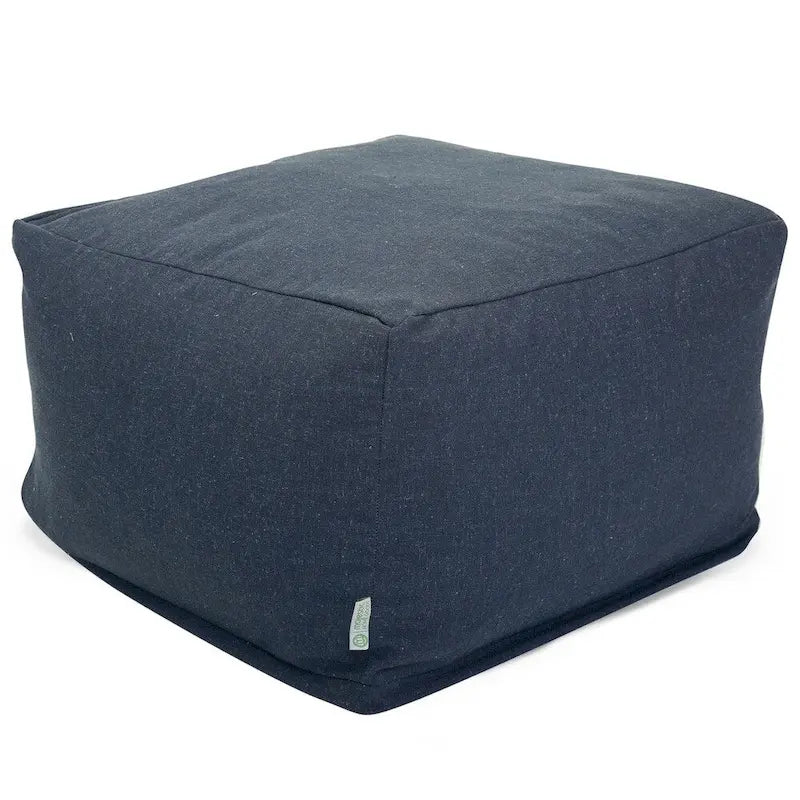 Pouf ottoman carré d'intérieur, mélange polyester/lin, 27"L x 27"l x 17"H