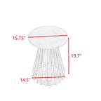 Ensemble table à manger ronde avec chaises Parsons en similicuir blanc, plusieurs options de pièces