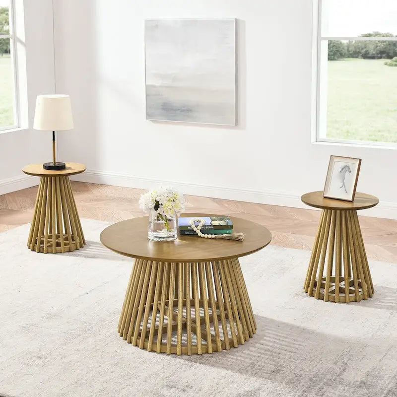 Ensemble table à manger ronde avec chaises Parsons en similicuir blanc, plusieurs options de pièces