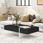Table basse rectangulaire moderne et simple, meuble de salon, table de cocktail à surface brillante, table centrale pour canapé