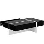 Table basse rectangulaire moderne et simple, meuble de salon, table de cocktail à surface brillante, table centrale pour canapé