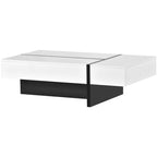 Table basse rectangulaire moderne et simple, meuble de salon, table de cocktail à surface brillante, table centrale pour canapé