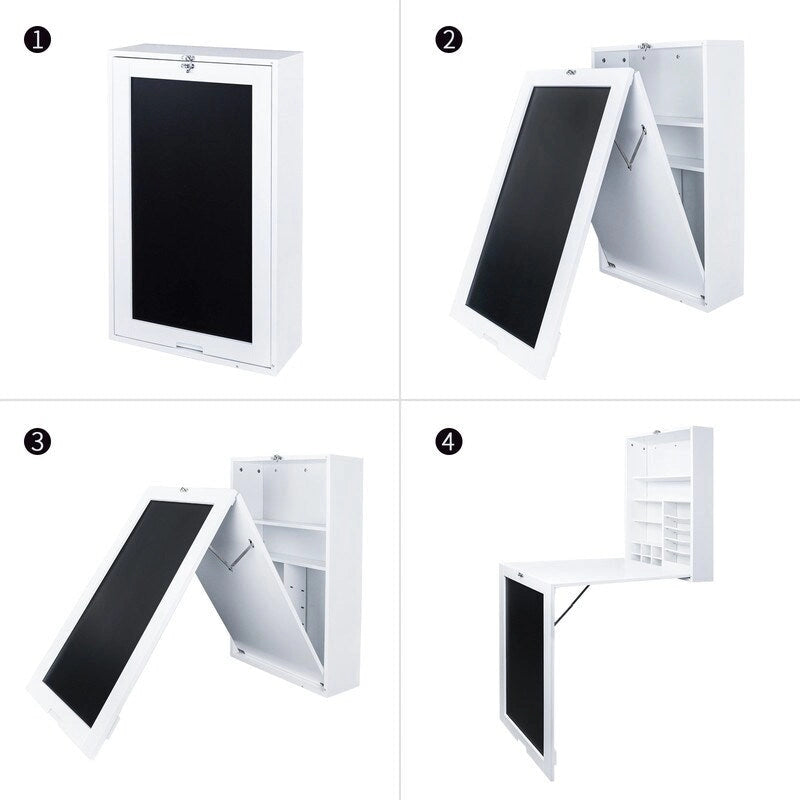 Utopia Alley – Meuble mural de bureau pliable avec tableau, blanc