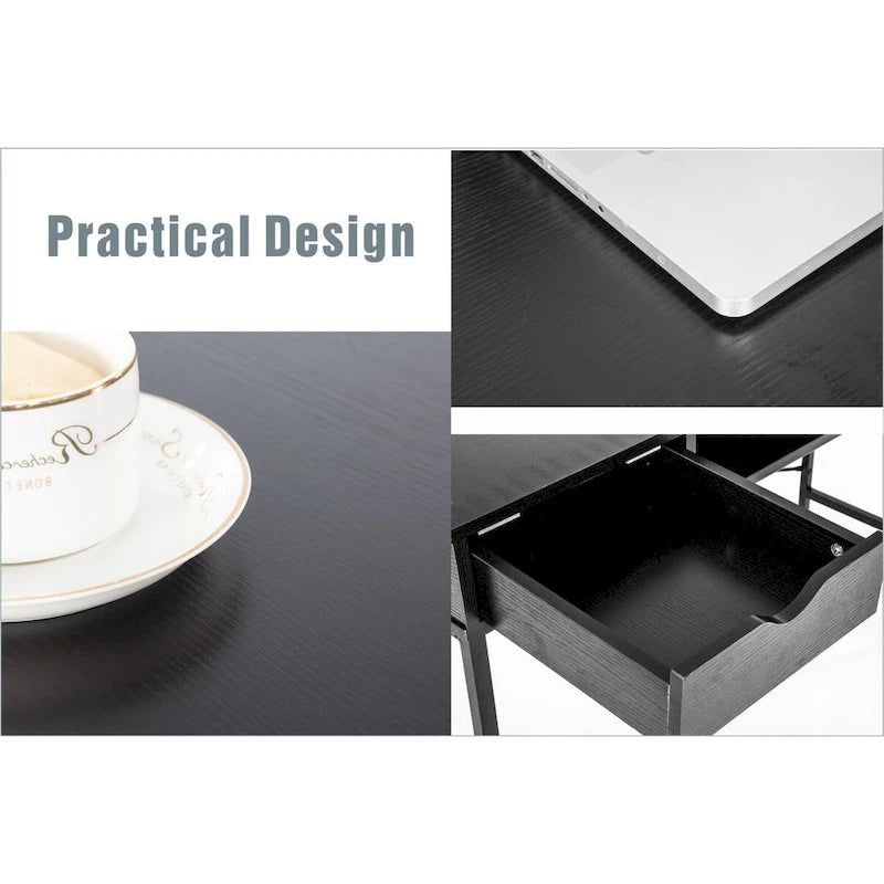 Bureau de 48 po avec tiroirs, poste de travail informatique contemporain pour bureau à domicile