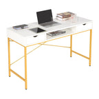Bureau de 48 po avec tiroirs, poste de travail informatique contemporain pour bureau à domicile